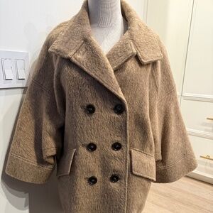 Tory Burch Alpaca blend Double Breasted Car Coat with 3/4 sleeves. Size 12